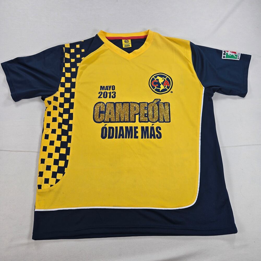2013 Club America CA Yellow Mayo Campeon Soccer Jersey Men's Size Medium